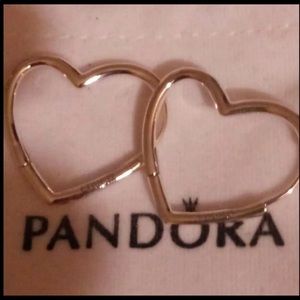 Pandora Asymmetrical LOVED Sterling Silver Earrings